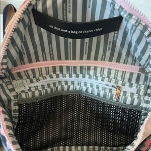 Gray and Pink Backpack with Polka Dot Accents